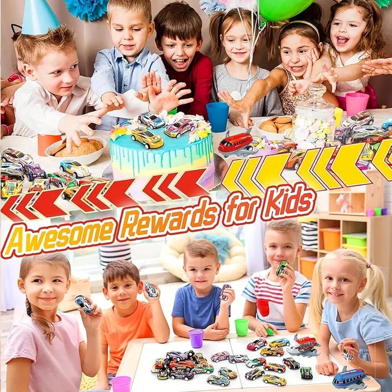 Beauenty 32 Pack Pull Back Toy Cars & Planes, Mini Die-Cast Race Cars & Airplanes, Toddler Boys & Girls 3-7 Years, Pull-Back Mechanism, No Batteries Required - Image 4