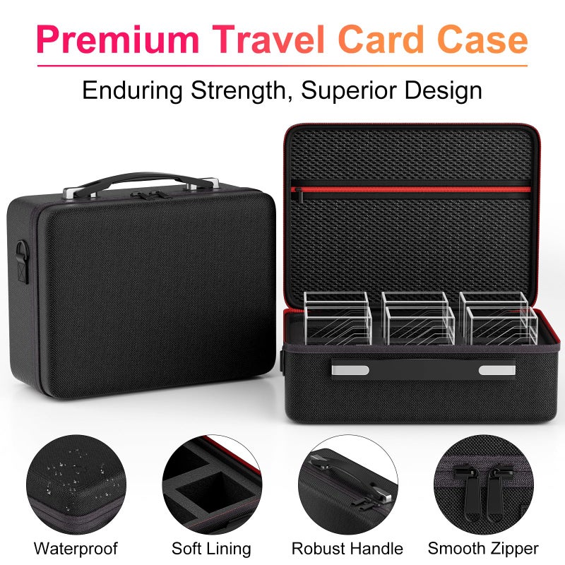 Proijeut Card Deck Box with Portable Case, 6 Pack Clear Commander Deck Box with 6 Dividers, Holds 600+ Double Sleeved Cards, Fit for MTG, YuGiOh, TCG - Image 4