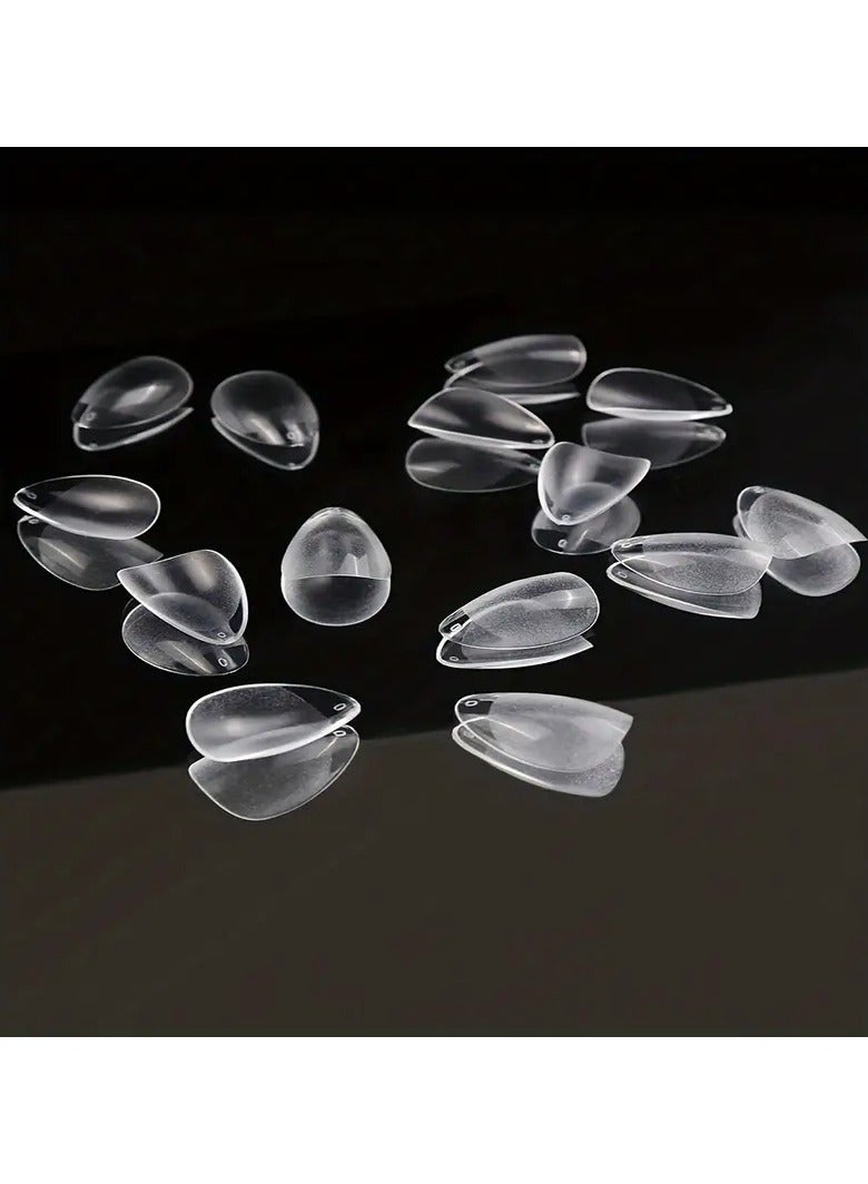 Rozino 120 Pcs Short Almond Shaped Nail Tips - Pre-formed Acrylic & Soft Gel Nail Extensions, Full Cover Transparent Glossy Nail Tips, Quick Apply Press-On Gel Nail Enhancements with Pure Color Design  - Image 2