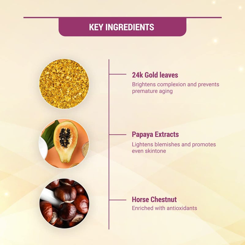 Lotus Lotus Radiant Gold Facial Kit for instant glow with 24K Pure Gold Papaya 4 easy steps 37g 4 use  - Image 5