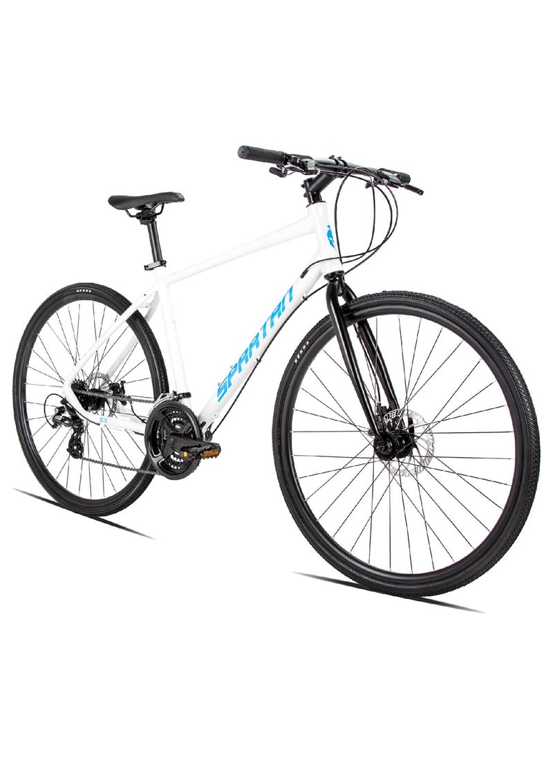 Spartan 700c Dolomite Road Bike | 19 inch wheel size | 24 speed Shimano gears| for teens | Slate white  - Image 1