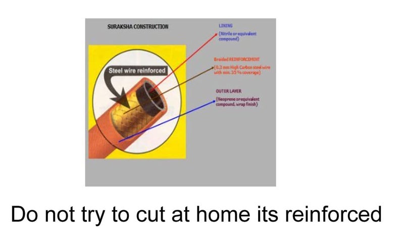 OLRADA Reinforced Steel Wire Lpg Hose-Gas Pipe with Clamp (2m) (ISI Marked) - Image 3