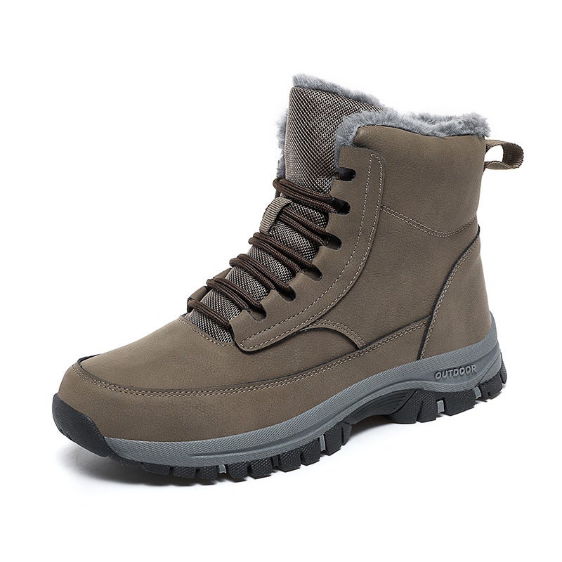 Winter Plus Size Outdoor Cold Snow Boots Boys Cotton And Thickening Warm Martin Boots Cotton Shoes Men'S - Image 1