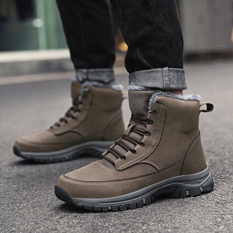 Winter Plus Size Outdoor Cold Snow Boots Boys Cotton And Thickening Warm Martin Boots Cotton Shoes Men'S - Image 2