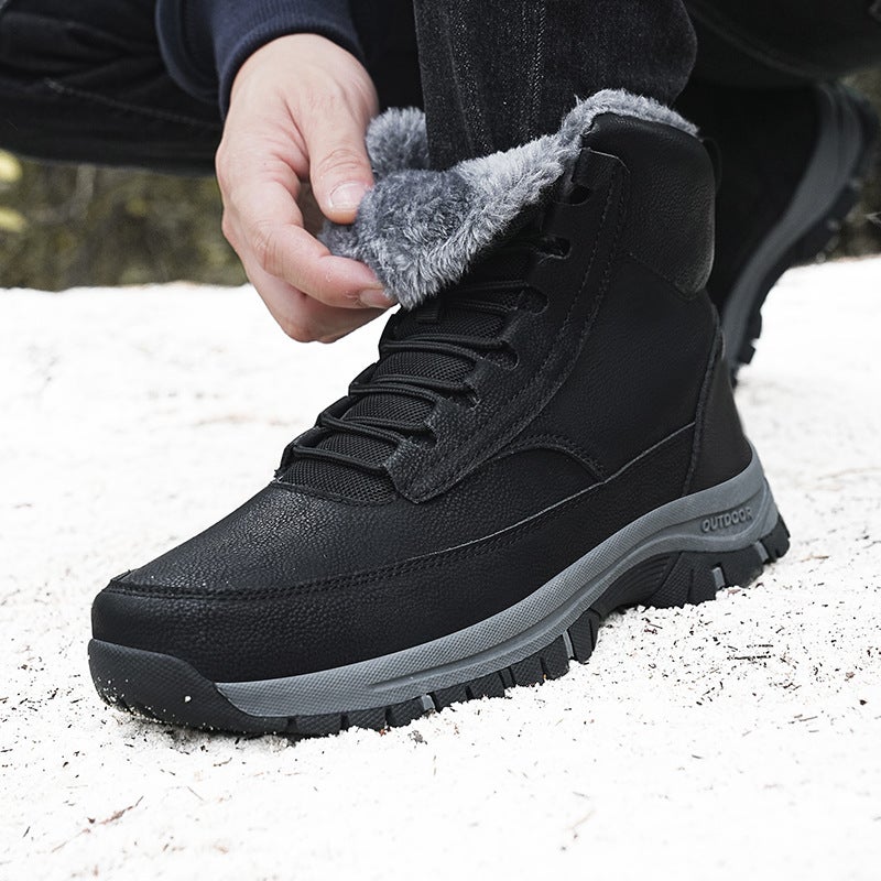 Winter Plus Size Outdoor Cold Snow Boots Boys Cotton And Thickening Warm Martin Boots Cotton Shoes Men'S - Image 4