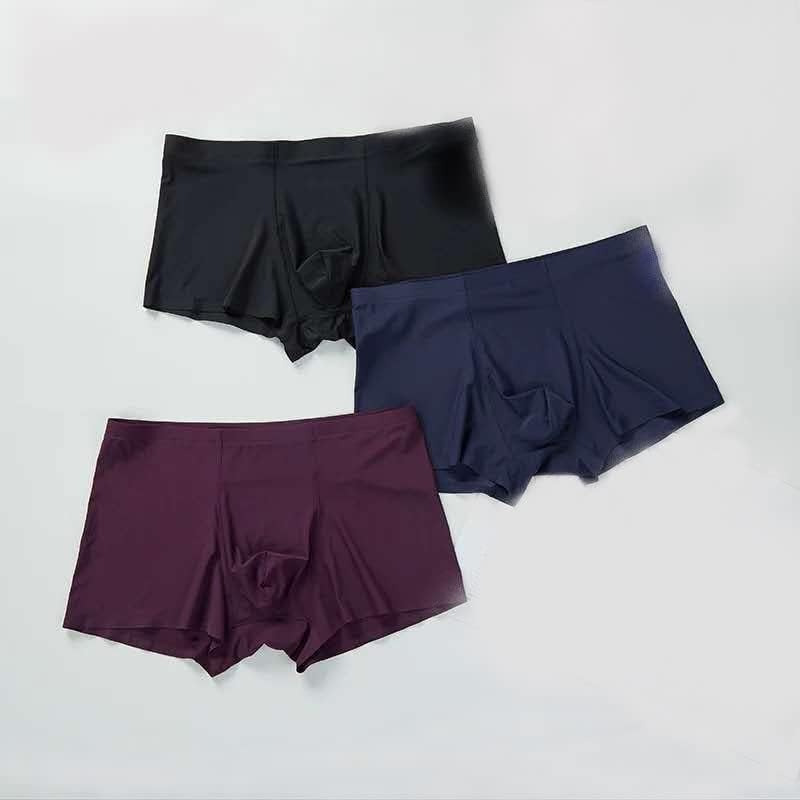 ASJAR Ultra-Soft Material Trunks for Men| Ice-Silk Short | Underwear | Multi-Colored.(Pack of 2) Multicolour - Image 4