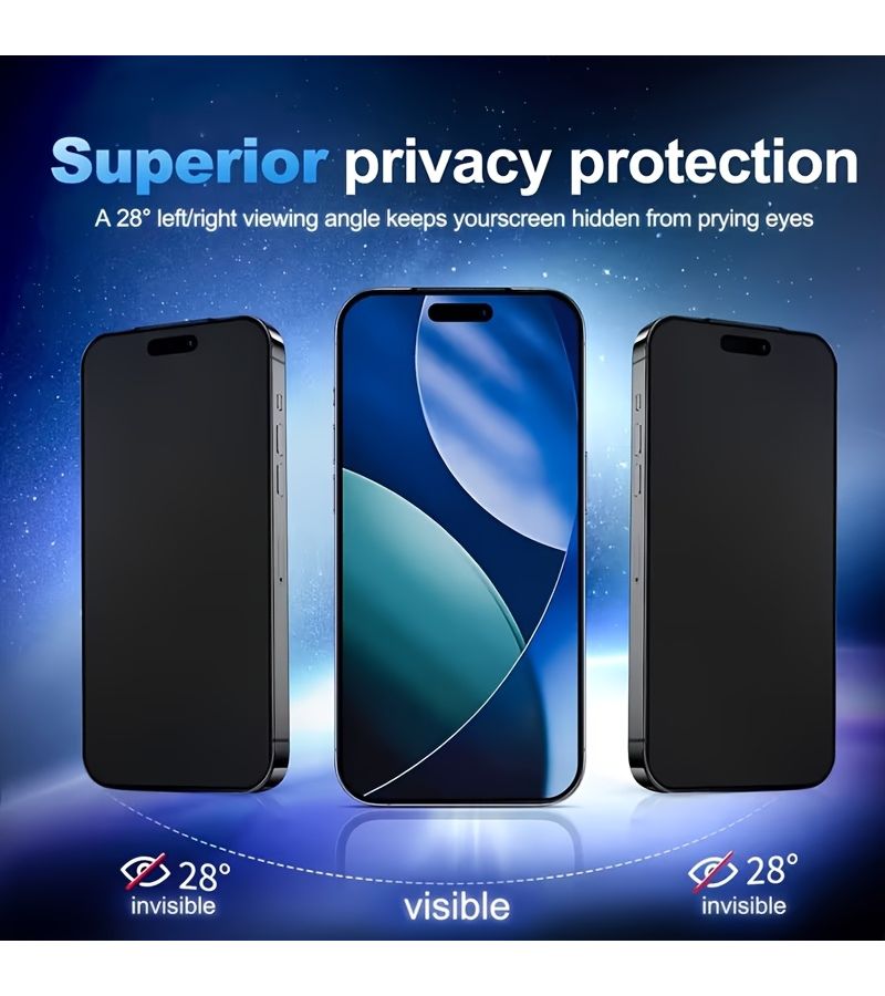 3 Pack Matte Privacy Screen Protector Full Coverage for iPhone 15 - Image 2