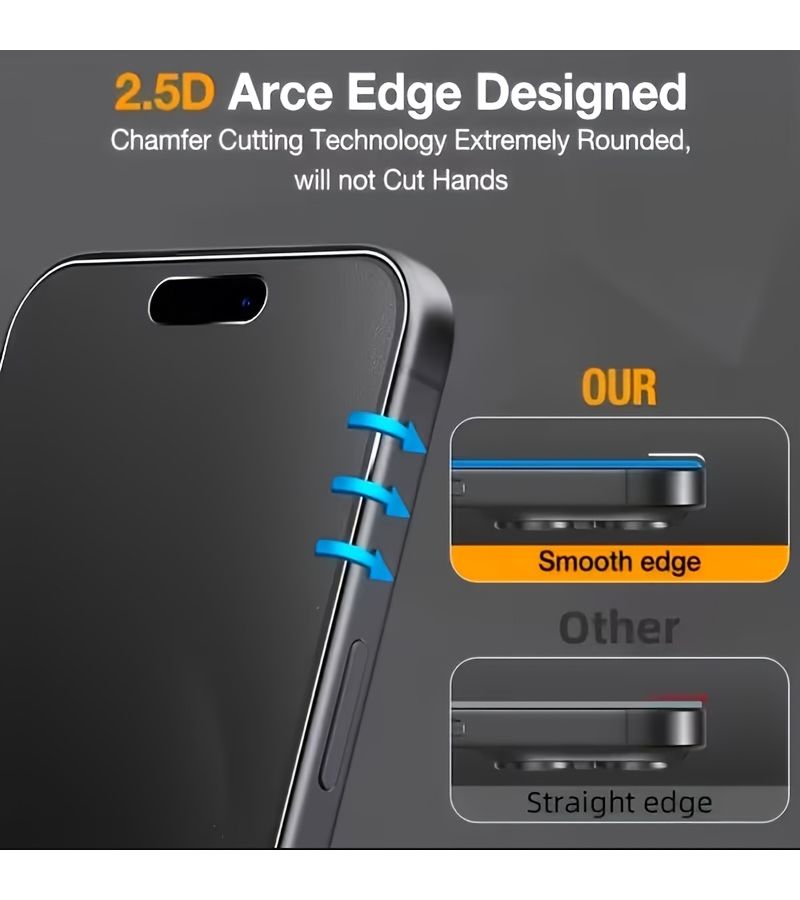 3 Pack Matte Privacy Screen Protector Full Coverage for iPhone 15 - Image 4