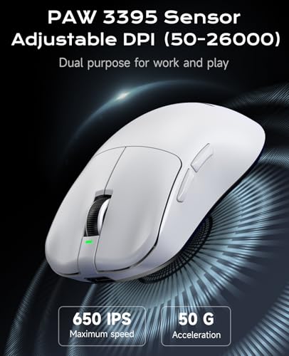 VGN Dragonfly F1 Pro Max Wireless Gaming Mouse 130h Playtime Long Endurance 55g Lightweight PAW3395 26K DPI Flagship Sensor 4000Hz Polling Rate Supported Low Latency Esports Peripherals White - Image 3