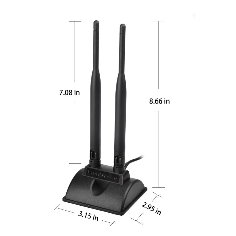 EIGHTWOOD هوائي واي فاي مزدوج النطاق 2.4GHz 5GHz من إيت وود مع موصل RP-SMA ذكر + كابل RP-SMA أنثى بطول 6 بوصات (عبوة من 2) لبطاقة شبكة Mini PCIe محول USB واي فاي جهاز توجيه لاسلكي نقطة وصول - Image 5
