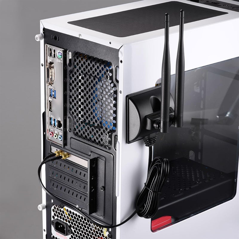 EIGHTWOOD هوائي واي فاي مزدوج النطاق 2.4GHz 5GHz من إيت وود مع موصل RP-SMA ذكر + كابل RP-SMA أنثى بطول 6 بوصات (عبوة من 2) لبطاقة شبكة Mini PCIe محول USB واي فاي جهاز توجيه لاسلكي نقطة وصول - Image 4