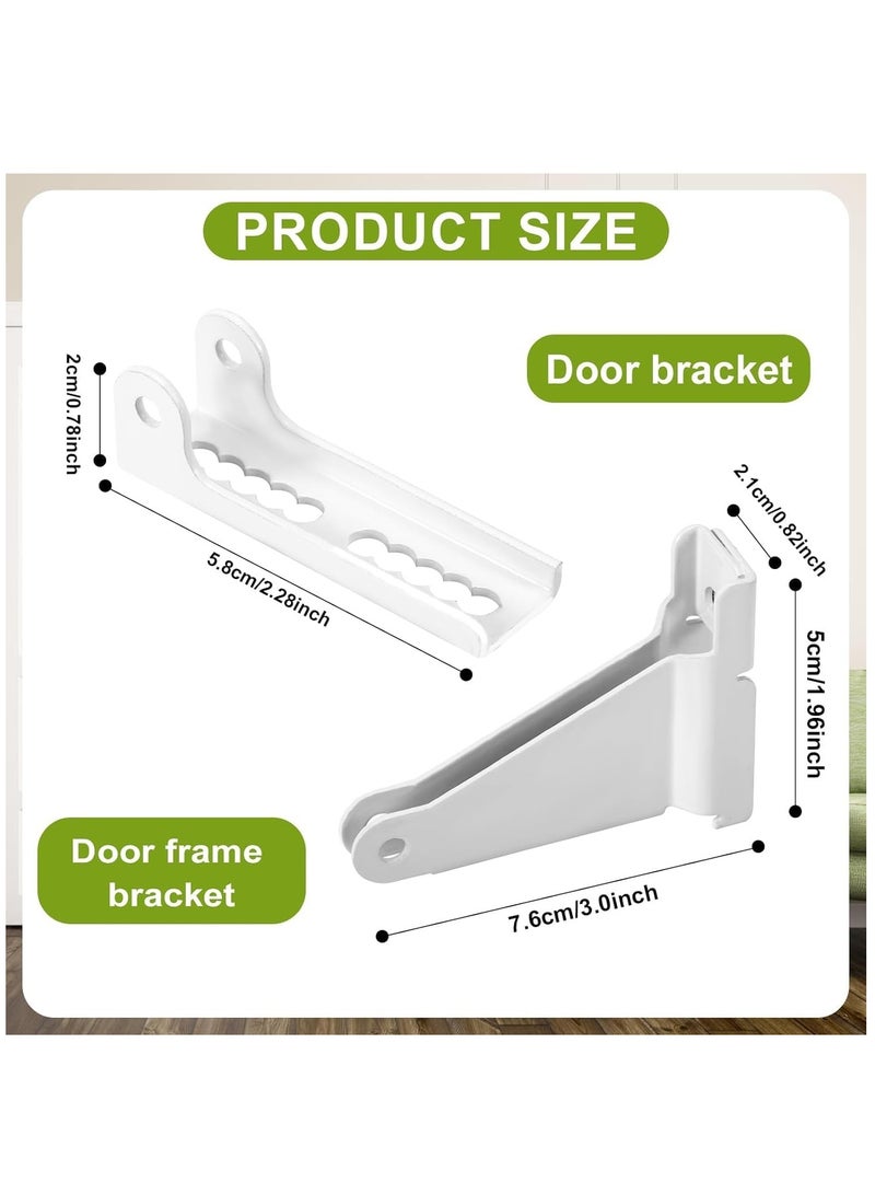 Door Closer Replacement Parts Kit, Screen Door Closer Bracket Storm Door Parts with Brackets Pins and Mounting Screws for Andersen Draft Door Parts White - Image 5