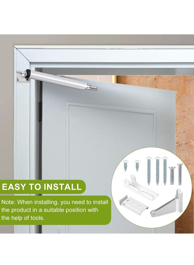 Door Closer Replacement Parts Kit, Screen Door Closer Bracket Storm Door Parts with Brackets Pins and Mounting Screws for Andersen Draft Door Parts White - Image 2