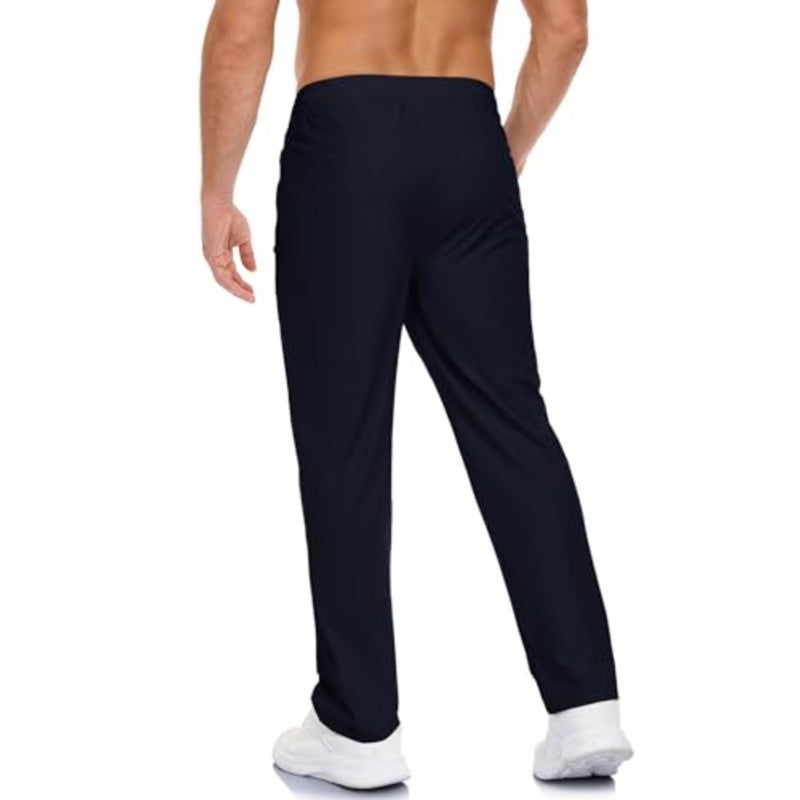 Mens Sport Gym Pants Lightweight Quick Dry Athletic Workout Pants Nylon Breathable Running Sweatpants with Zip Pockets - Image 3