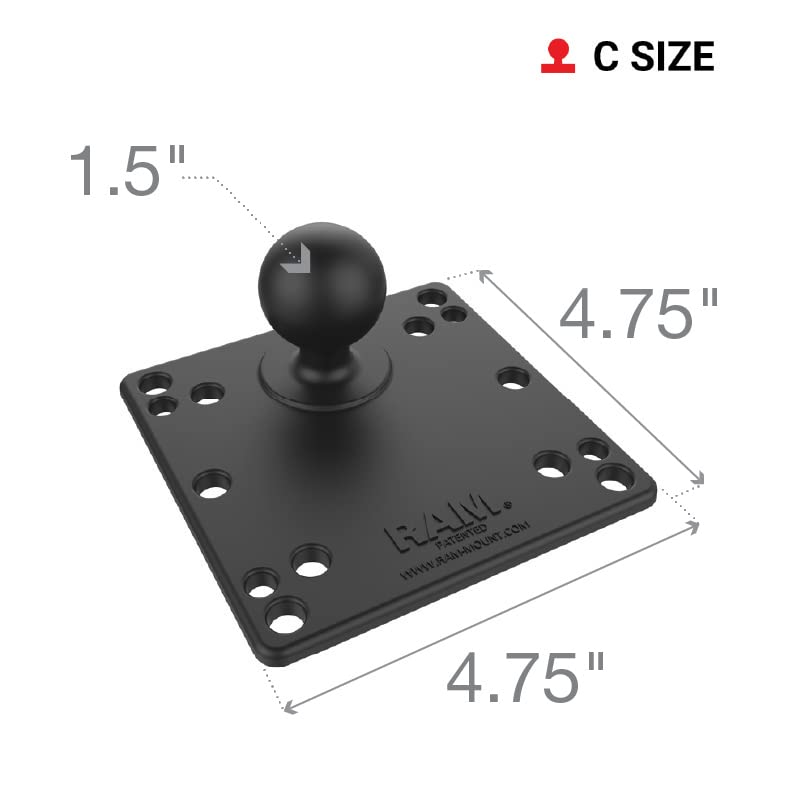 RAM Mounts 100x100mm VESA Plate with Ball RAM-246U with C Size 1.5" Ball - Image 3