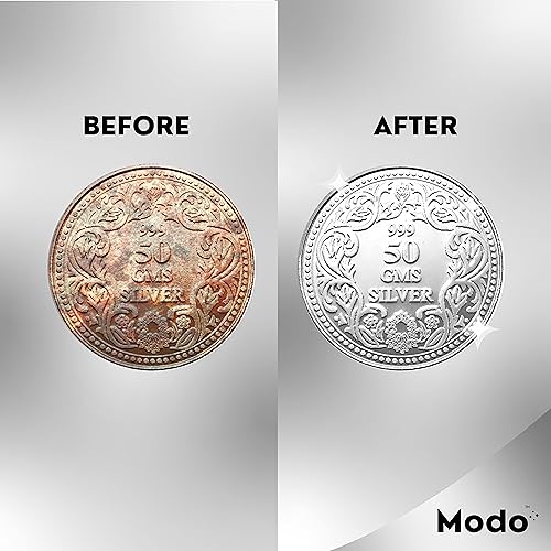 Modo Instant Silver Cleaner Dip & Polish Tarnish Remover 300 ML | Cleans Instantly Without Silver Loss | Silver Ring, Coin, Jewellery, Idol, Payal, Silver Plated Items, Sterling Silver| Easy to Use - Image 3