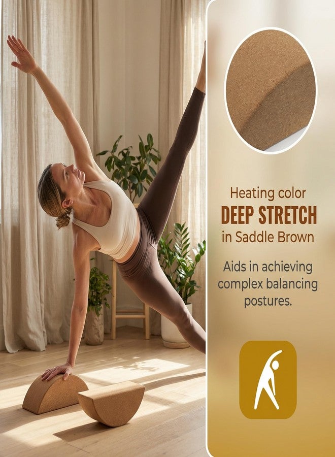 VOSAREA Cork Yoga Block - High Density Natural Support for Pilates, Hot Yoga & Meditation - Non Slip Pilates Bricks for Balance, Stretching & Strength - Durable Fitness Prop for Beginners & Pros - Image 5