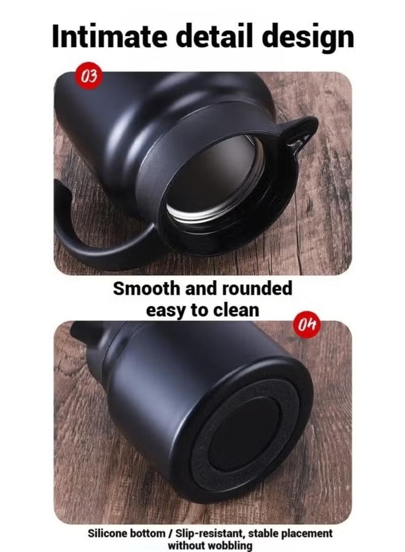 Arabic Coffee Thermos Stainless Steel Carrier - Complete Travel Set (1000ml Pot + 80ml Cups x 2) - Ramadan Eid Al Fitr Eid Al Adha National Day Gift - Image 4