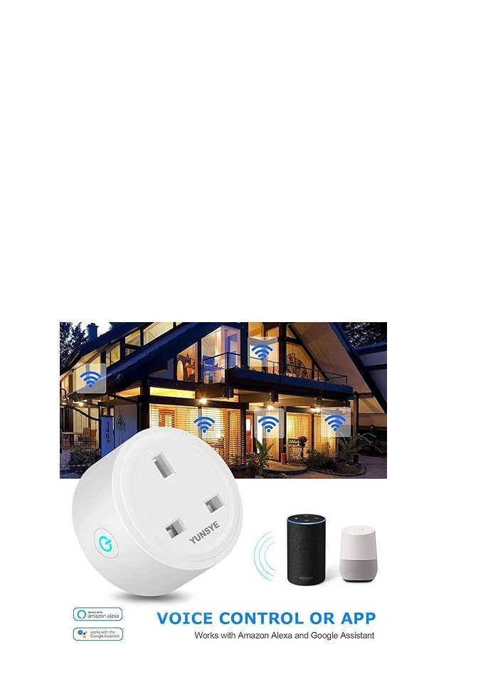 YUNSYE WiFi Smart Plug, Tuya 20A Smart Plug Socket Work with Timer and APP Control, Mini Smart Outlet Remote and Voice Control No Hub Required - Image 4