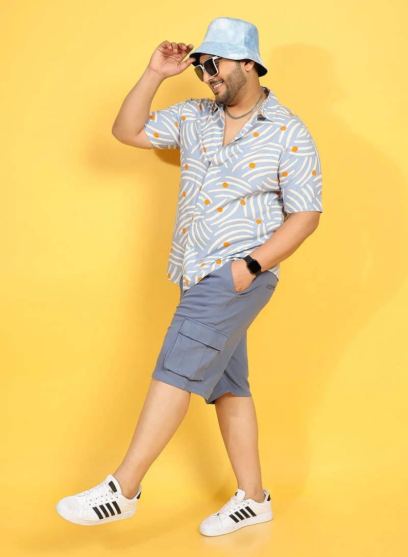 Instafab Plus Instafab Plus Men's Multicolour Abstract Print Button Up Plus-Size Fit Shirt For Casual Wear | Heavy Rayon Spread Collar Shirt Crafted With Regular Sleeve & Comfort Fit For Everyday Wear