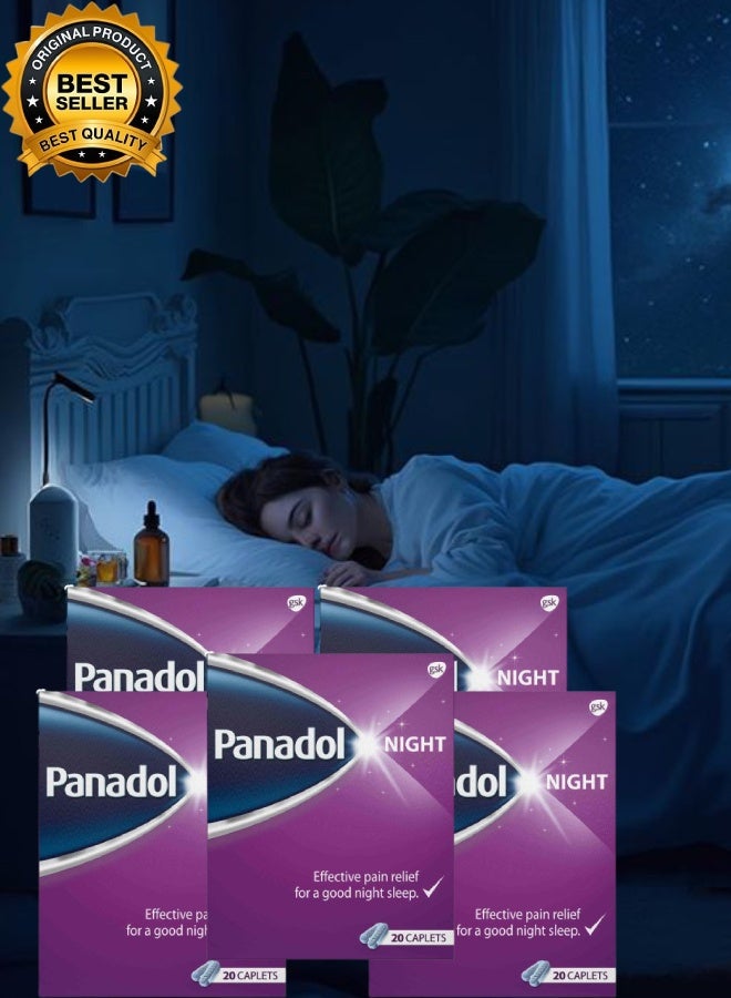 Panadol 5 Pieces Night 20 Tablets Effective Pain Relief - Image 1