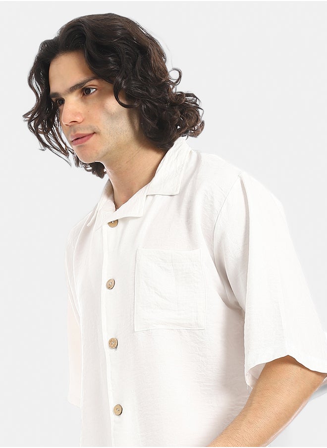 Red Circle Button Closure Trendy Shirt and Shorts Set  - Image 3