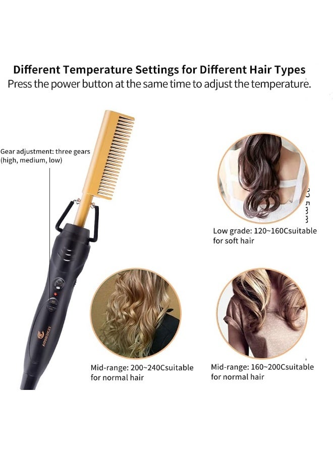 بيوينتي Professional Hair Straightener Comb Ceramic Press Comb with Dual Voltage and Auto Shut-off, Hairdresser Tools - Image 5