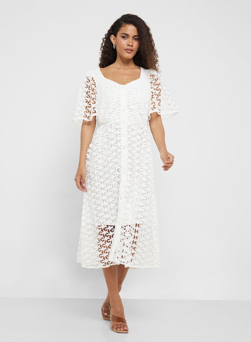 Little Mistress Floral Lace Midi Dress  - Image 4