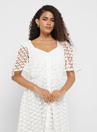 little mistress white lace dress Little Mistress Mini Dress White Lace Long Sleeve Women's Size 12 New With  Tags
