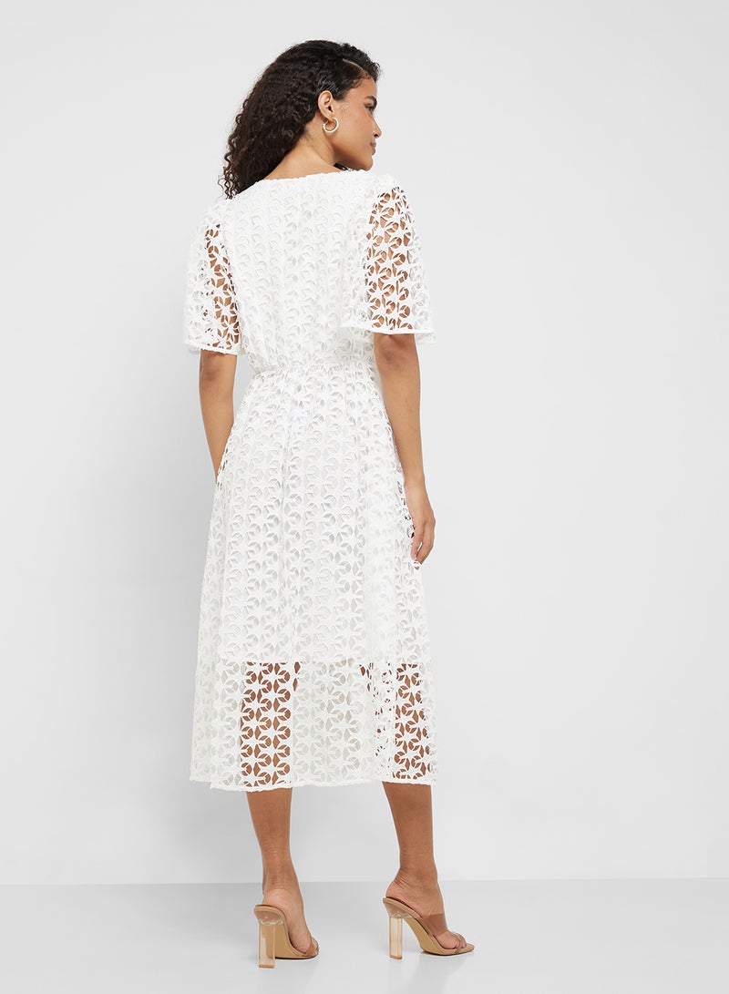 Little Mistress Floral Lace Midi Dress  - Image 2