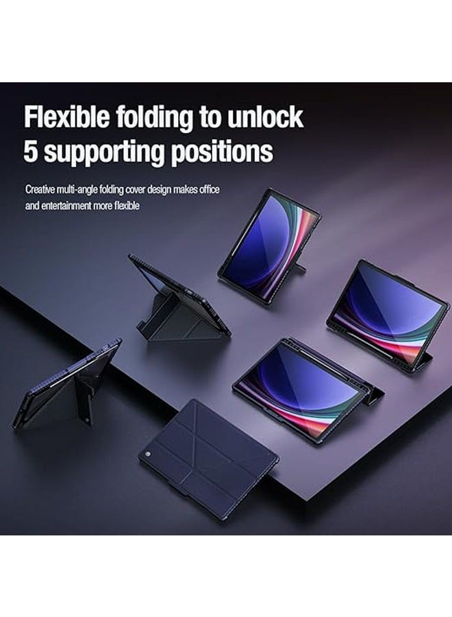 general Compatible with Samsung Galaxy Tab S9 Ultra Case 14.6 Inch Leather Case Pro Multi-Angle Folding Style for Galaxy Tab S9 Ultra Case - Image 3