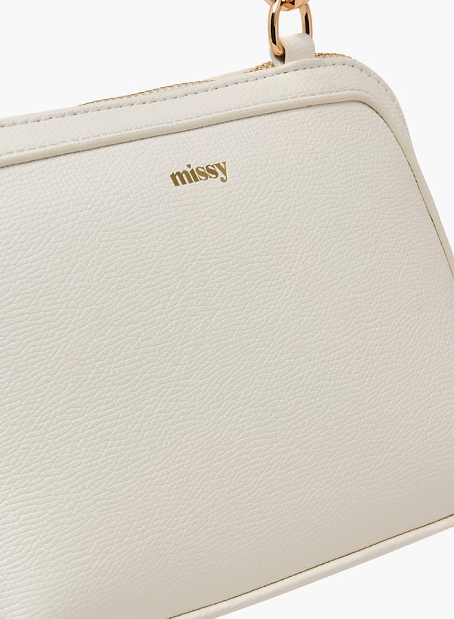 MISSY Women Panelled Crossbody Bag with Detachable Strap and Zip Closure  - Image 4