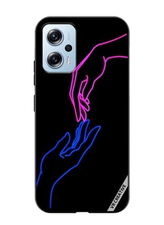 Protective Case Cover For Xiaomi Poco X4 GT Hands In Neon Lights Design Multicolour