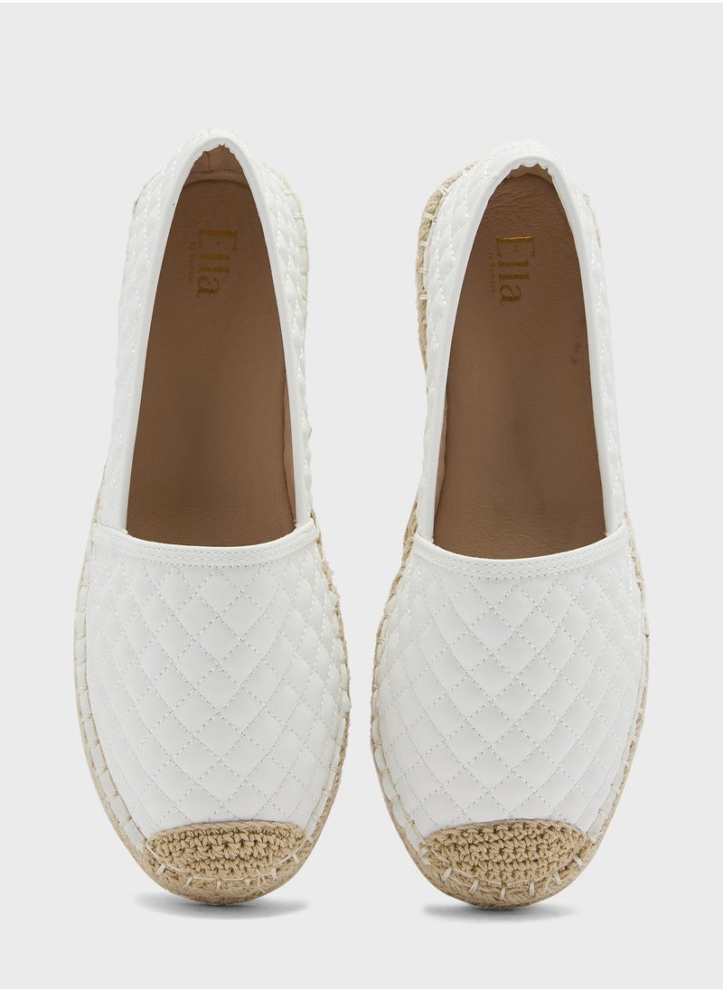 ELLA - Quilted Toe Cap Espadrille - Image 1