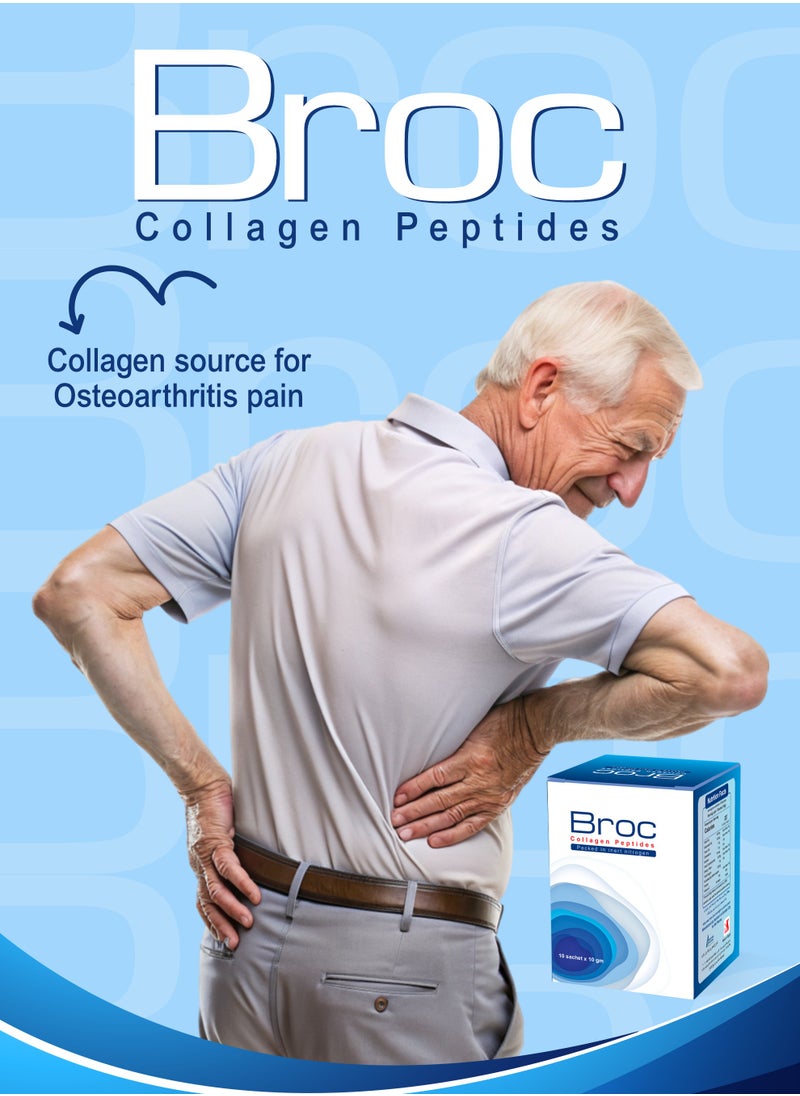 Brother Pharma - Broc Collagen Supplement – Joint Pain Relief & Anti-Aging, 10g Collagen Peptide, Orange Flavor, 10 Sachets - Image 1
