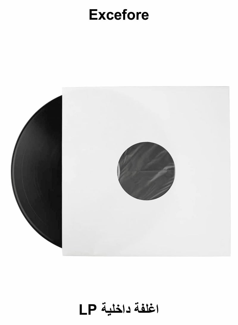 Excefore Poly Lined Paper Protective Sleeves for LP Records, 20 Pcs LP Collection Protection and Storage Inner Sleeves (80 GSM White Kraft Paper) - Image 1