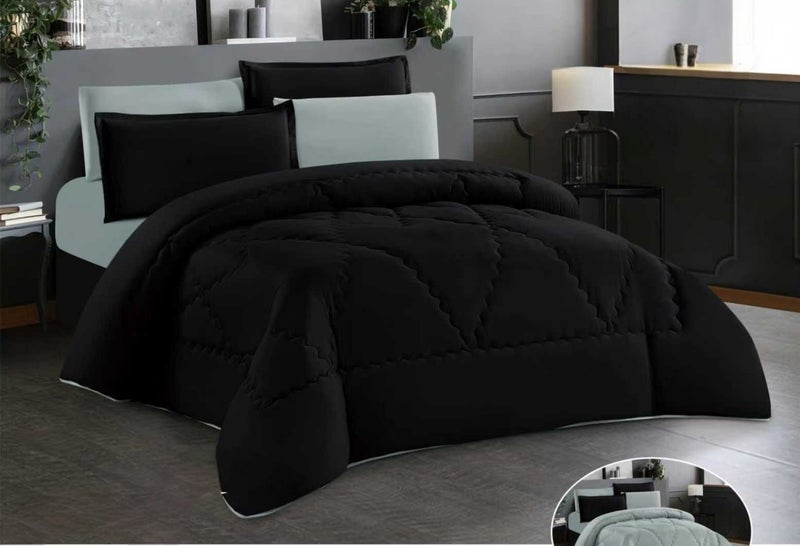 Modern-design solid-color bedspread set for a double bed (6 pieces), size 260x240 cm.