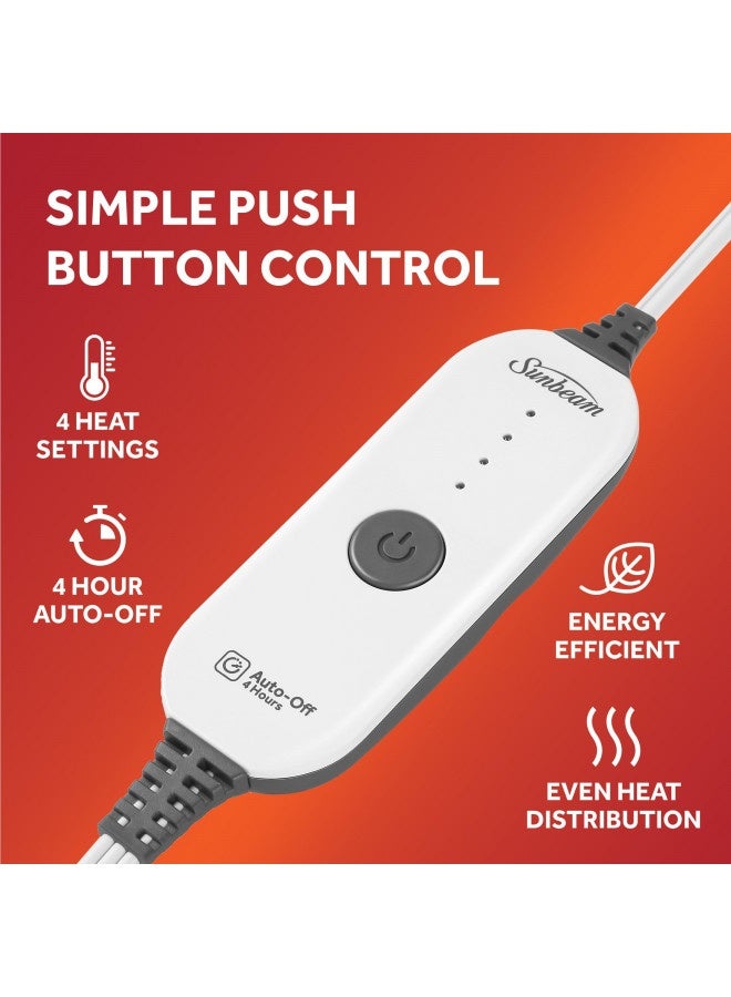 Sunbeam Royal Mink Sherpa Night Fog Heated Personal Throw / Blanket, Cozy-Warm, Adjustable Heat Settings - Image 1