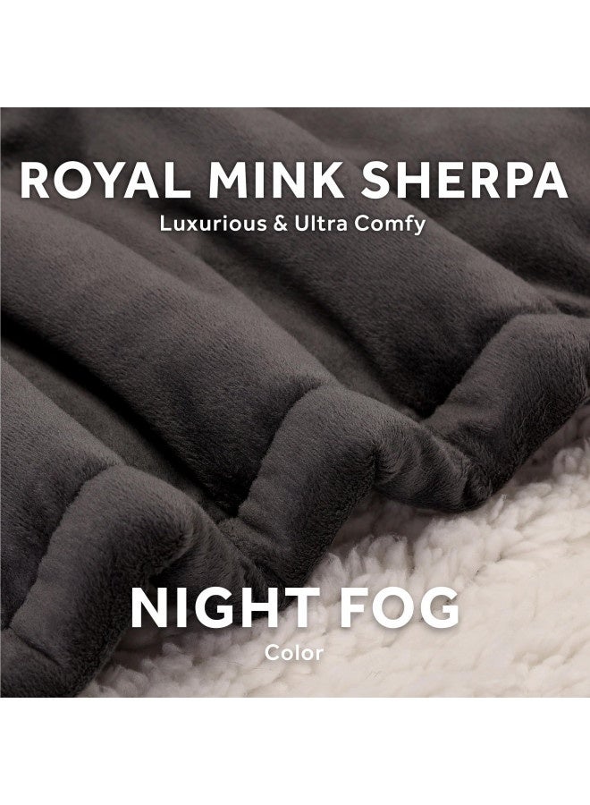 Sunbeam Royal Mink Sherpa Night Fog Heated Personal Throw / Blanket, Cozy-Warm, Adjustable Heat Settings - Image 3