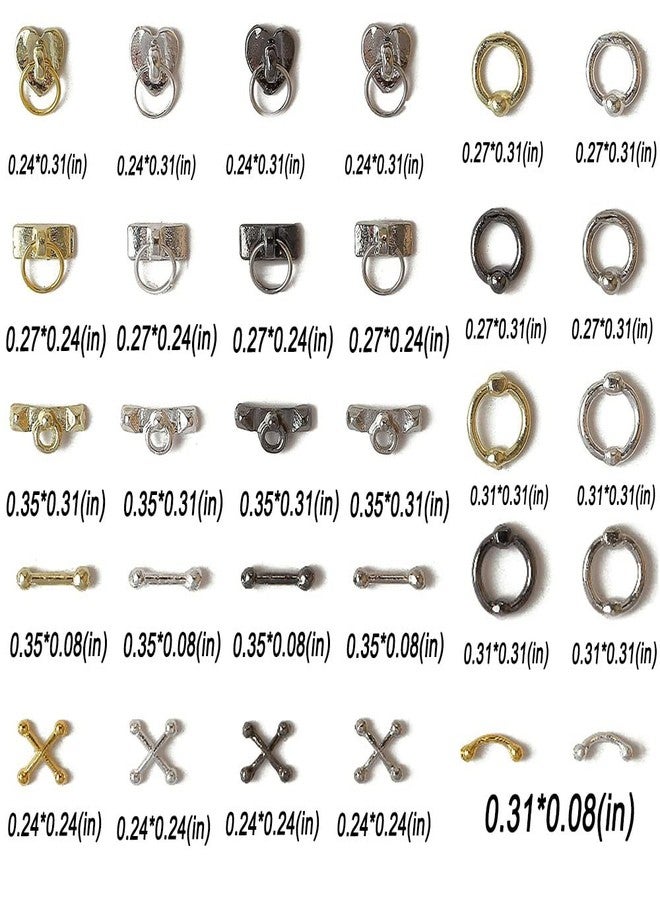 Dornail 30pcs Vintage Punk Alloy Nail Charms 3D Cross Nail Charm Hollow Hanging Rings Latch Metal Nail Art Charms for Nails Jewelry Gothic Design Nail Accessories Nail Supplies Nail Art Decorations - Image 4