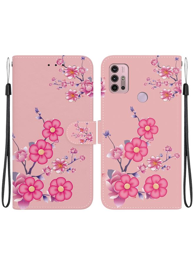 S-TOP Case For Motorola Moto G30 / G10 / G20 Crystal Texture Colored Drawing Leather Phone Case - Image 1