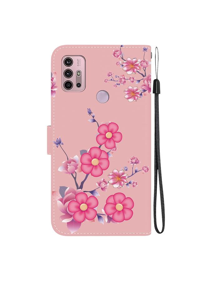 S-TOP Case For Motorola Moto G30 / G10 / G20 Crystal Texture Colored Drawing Leather Phone Case - Image 3