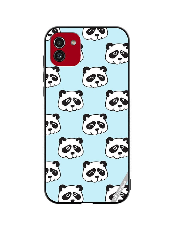 VR CREATIVE Protective Case Cover For Samsung Galaxy A03 Funny Heads In Panda Style Design Multicolour - Image 1
