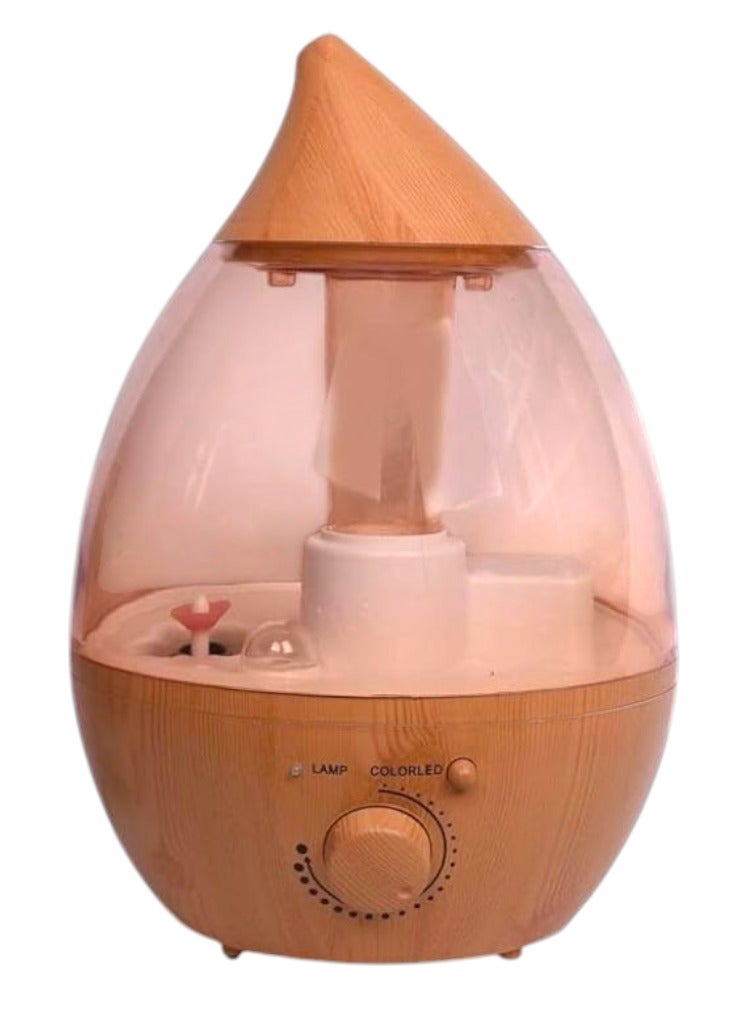 جهاز مرطب للهواء سعة 2.6 لتر لتوزيع الزيوت العطرية، فوهة فائقة الهدوء ، تغيير لونها، وتتميز بإيقاف تلقائي وضوء ، يدوم حتى 24 ساعة (خشبي) - Image 1