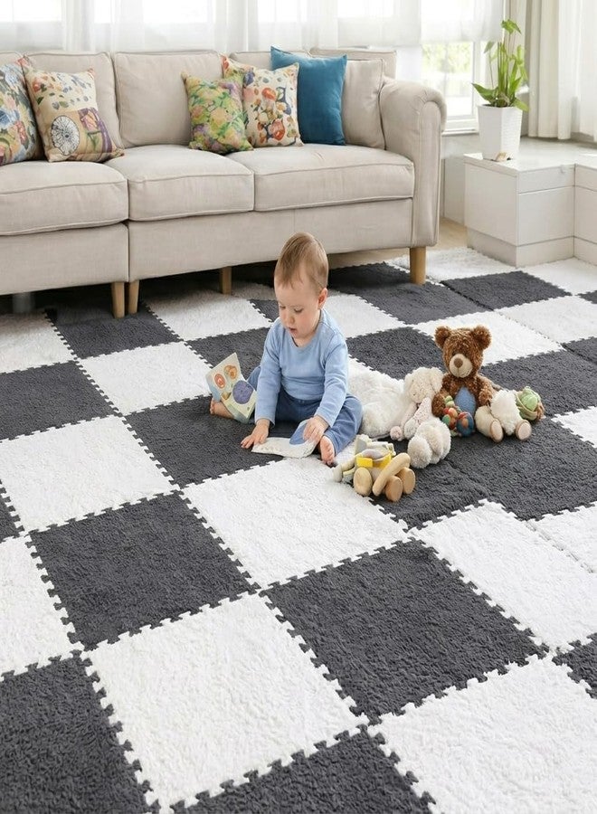 TRIVYOM Carpet Squares Puzzle Mat - Plush Interlocking Carpet Tiles, Foam Floor Tiles for Baby Mat for Floor - Kids Play Mat Anti Slip Jigsaw Flooring Playmat Like Playroom Rug_10 PCS - Image 1