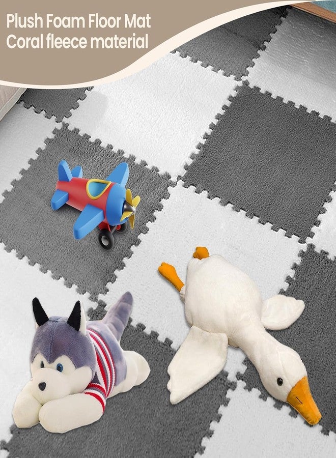 TRIVYOM Carpet Squares Puzzle Mat - Plush Interlocking Carpet Tiles, Foam Floor Tiles for Baby Mat for Floor - Kids Play Mat Anti Slip Jigsaw Flooring Playmat Like Playroom Rug_10 PCS - Image 2