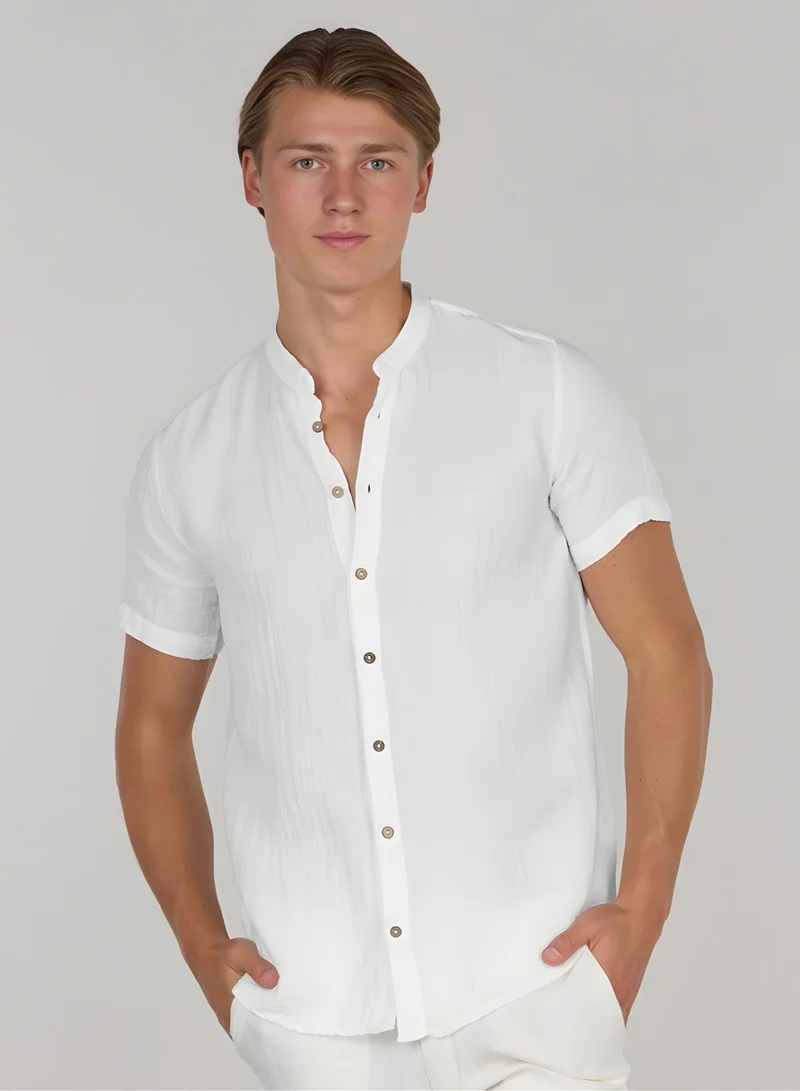 Just Nature Short Sleeve Classic Cotton Shirt