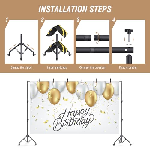 Forlogic Backdrop Stand with Wheels 10x7.5Ft (WxH), Photo Backdrop Stand Easy to Move,Heavy Duty Back Drop Adjustable Stand for Parties,Banner Stand Photography and Video Studios - Image 3