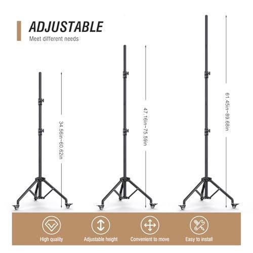 Forlogic Backdrop Stand with Wheels 10x7.5Ft (WxH), Photo Backdrop Stand Easy to Move,Heavy Duty Back Drop Adjustable Stand for Parties,Banner Stand Photography and Video Studios - Image 4