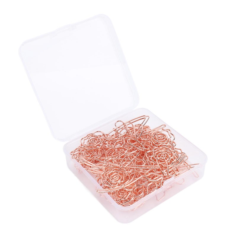 30PCS Stainless Steel Rose Shaped Bookmarks Planner Clips Multifunctional Paper Clips Document Organizer - Image 5